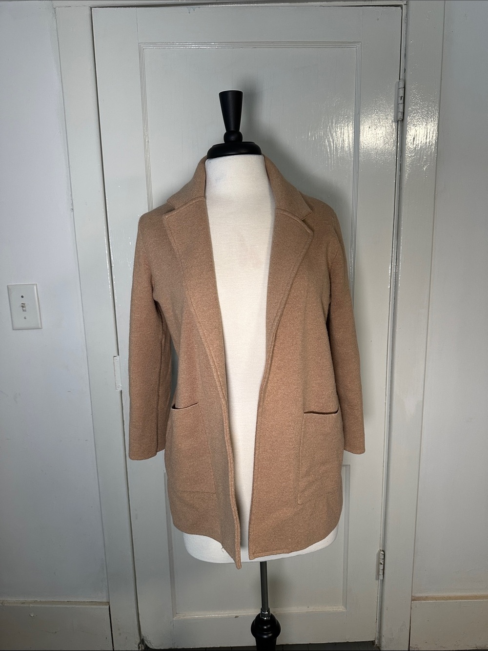 Sz Small Jcrew Classic Open-Front Women's Coat in Camel